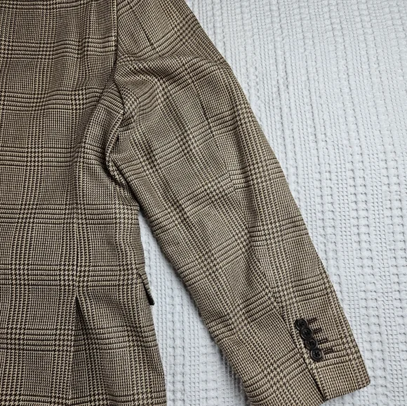 Lauren‎ Ralph Lauren Classic Brown Silk Wool Houndstooth Men's Blazer Size 42R